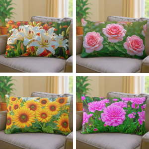 Floral lumbar pillows