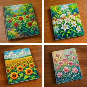 Floral notebooks and planners