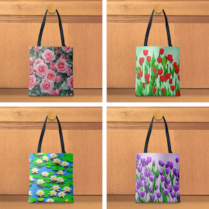 Floral tote bags